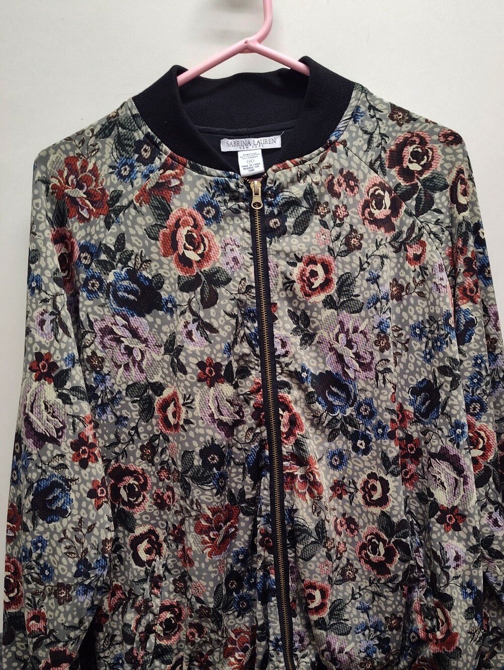 Vintage Floral Bomber Jacket - Multicolor